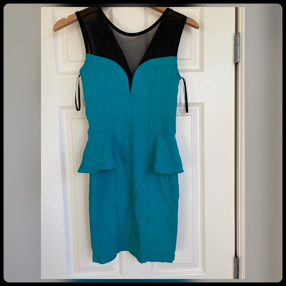 Bebe Peplum Mini Cocktail Dress